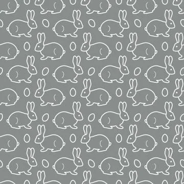 Seamless pattern with Easter Bunny, eggs. Stock Illustration