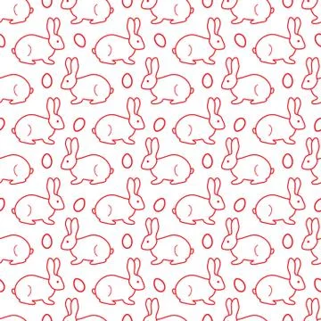 Seamless pattern with Easter Bunny, eggs. Stock Illustration