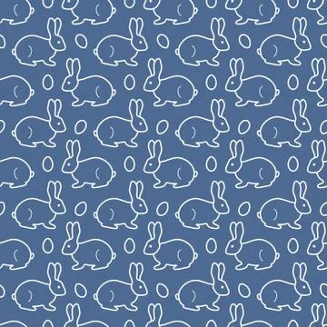 Seamless pattern with Easter Bunny, eggs. イラスト素材