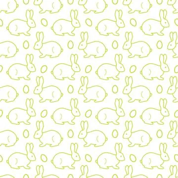 Seamless pattern with Easter Bunny, eggs. Stock Illustration
