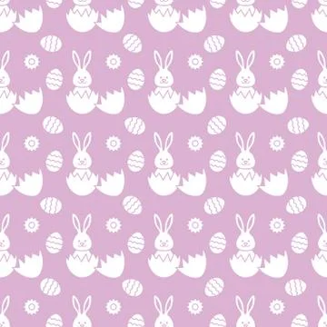 Seamless pattern with Easter Bunny, eggs. Illustrazione stock