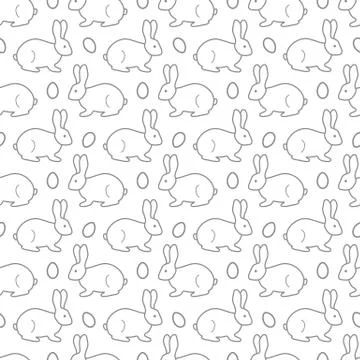 Seamless pattern with Easter Bunny, eggs. Stock Illustration