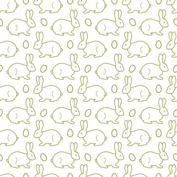 Seamless pattern with Easter Bunny, eggs. Stock Illustration