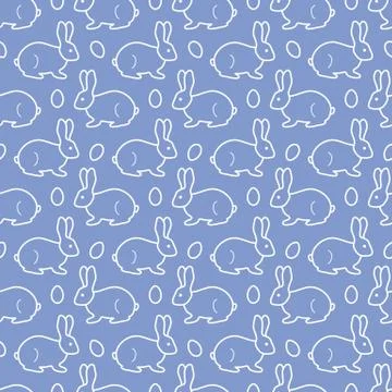 Seamless pattern with Easter Bunny, eggs. Stock Illustration