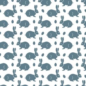 Seamless pattern with Easter Bunny, eggs. 스톡 일러스트