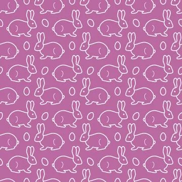 Seamless pattern with Easter Bunny, eggs. 스톡 일러스트