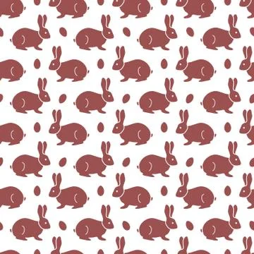 Seamless pattern with Easter Bunny, eggs. Stock Illustration