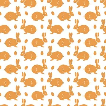 Seamless pattern with Easter Bunny, eggs. Illustrazione stock