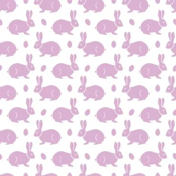 Seamless pattern with Easter Bunny, eggs. Stock Illustration