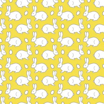 Seamless pattern with Easter Bunny, eggs. Illustrazione stock