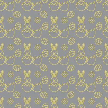 Seamless pattern with Easter Bunny, eggs. Illustrazione stock