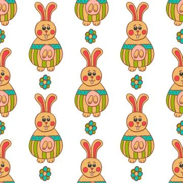 Seamless pattern with Easter bunny Stock Illustration