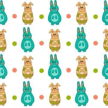 Seamless pattern with Easter bunny Stock Illustration
