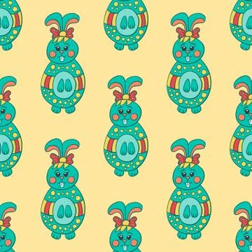 Seamless pattern with Easter bunny Stock Illustration