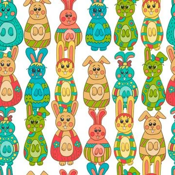 Seamless pattern with Easter bunny Stock Illustration
