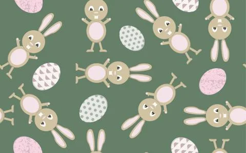 Seamless pattern Easter bunny Stock Illustration