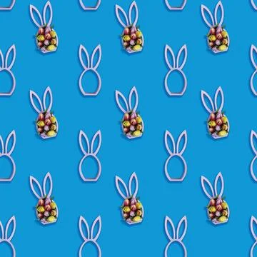 Seamless pattern with easter bunny Stockfoto's