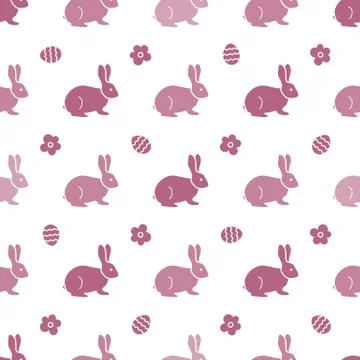 Seamless pattern with Easter Bunny. Rabbits, hares Illustrazione stock