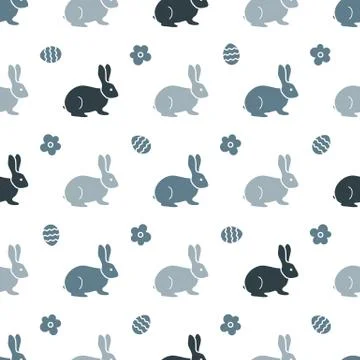 Seamless pattern with Easter Bunny. Rabbits, hares Stock Illustration