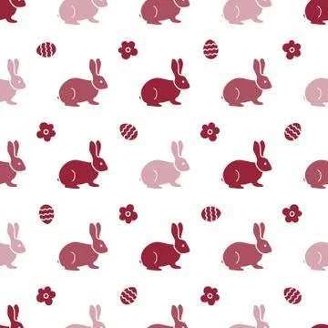 Seamless pattern with Easter Bunny. Rabbits, hares Stock Illustration