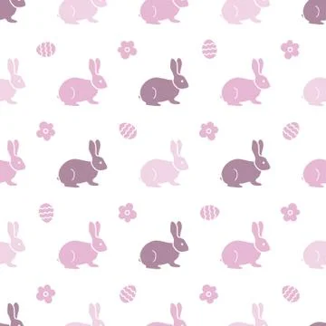 Seamless pattern with Easter Bunny. Rabbits, hares Stock Illustration