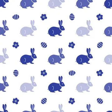 Seamless pattern with Easter Bunny. Rabbits, hares Illustrazione stock
