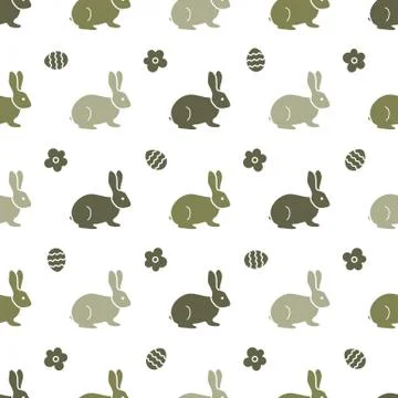 Seamless pattern with Easter Bunny. Rabbits, hares Illustrazione stock