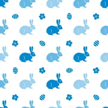 Seamless pattern with Easter Bunny. Rabbits, hares Stock Illustration