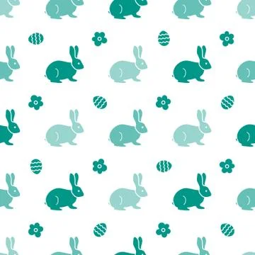 Seamless pattern with Easter Bunny. Rabbits, hares Stock Illustration