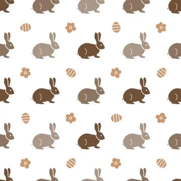 Seamless pattern with Easter Bunny. Rabbits, hares Illustrazione stock