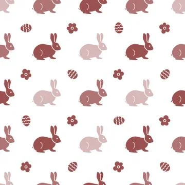 Seamless pattern with Easter Bunny. Rabbits, hares Stock Illustration
