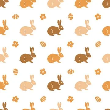Seamless pattern with Easter Bunny. Rabbits, hares Illustrazione stock