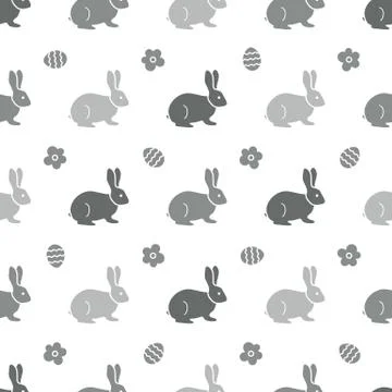 Seamless pattern with Easter Bunny. Rabbits, hares Stock Illustration