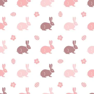 Seamless pattern with Easter Bunny. Rabbits, hares イラスト素材