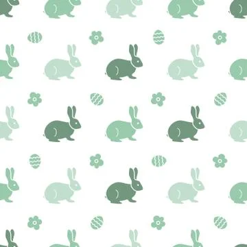 Seamless pattern with Easter Bunny. Rabbits, hares Stock Illustration