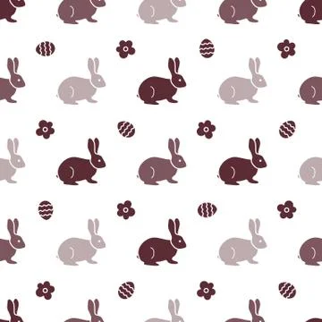 Seamless pattern with Easter Bunny. Rabbits, hares Illustrazione stock
