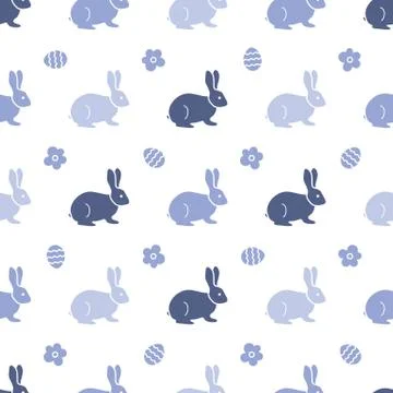 Seamless pattern with Easter Bunny. Rabbits, hares Illustrazione stock