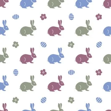 Seamless pattern with Easter Bunny. Rabbits, hares Illustrazione stock