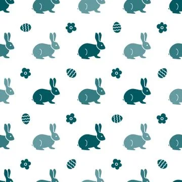 Seamless pattern with Easter Bunny. Rabbits, hares Stock Illustration
