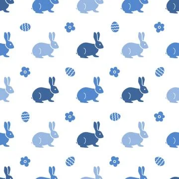Seamless pattern with Easter Bunny. Rabbits, hares Illustrazione stock