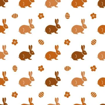 Seamless pattern with Easter Bunny. Rabbits, hares Stock Illustration