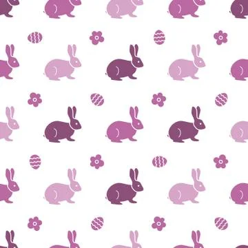 Seamless pattern with Easter Bunny. Rabbits, hares Stock Illustration