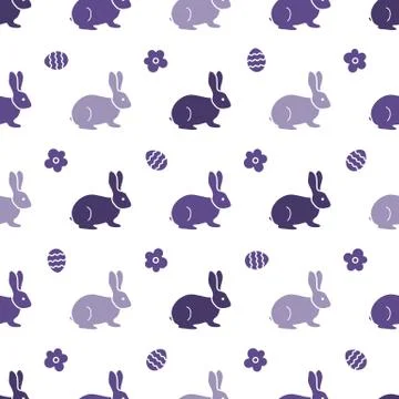 Seamless pattern with Easter Bunny. Rabbits, hares Illustrazione stock