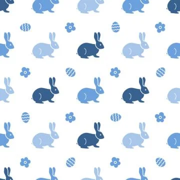 Seamless pattern with Easter Bunny. Rabbits, hares Illustrazione stock