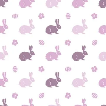 Seamless pattern with Easter Bunny. Rabbits, hares Stock Illustration