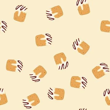 Seamless pattern easter cake icon featuring icing and chocolate syrup Stock Illustration