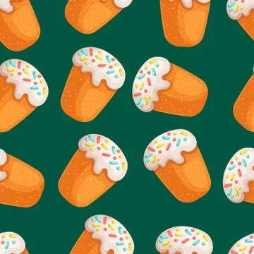 Seamless pattern with easter cake Stock Illustration