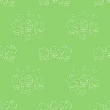 Seamless pattern. Easter cake or sweet bread or Paska. Soft Spring festive ba イラスト素材