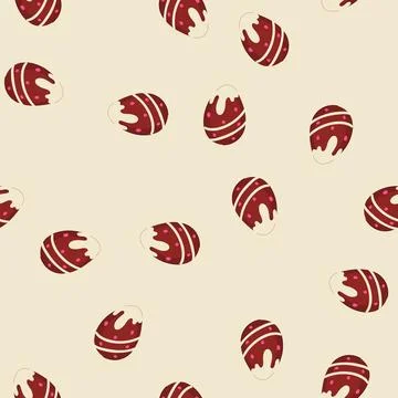 Seamless pattern easter chocolate egg cartoon vector Stock Illustration