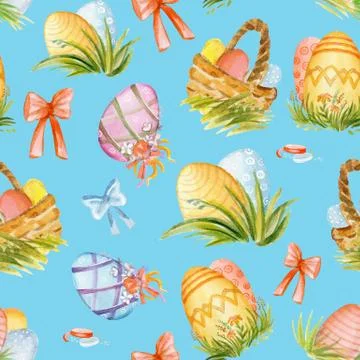 Seamless pattern with easter eggs 2 Stock Illustration